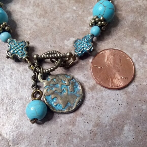 Handmade Vintage Style Coin Bracelet For 7" Wrist - SEE BONUS OFFER INSIDE! - Picture 3 of 9